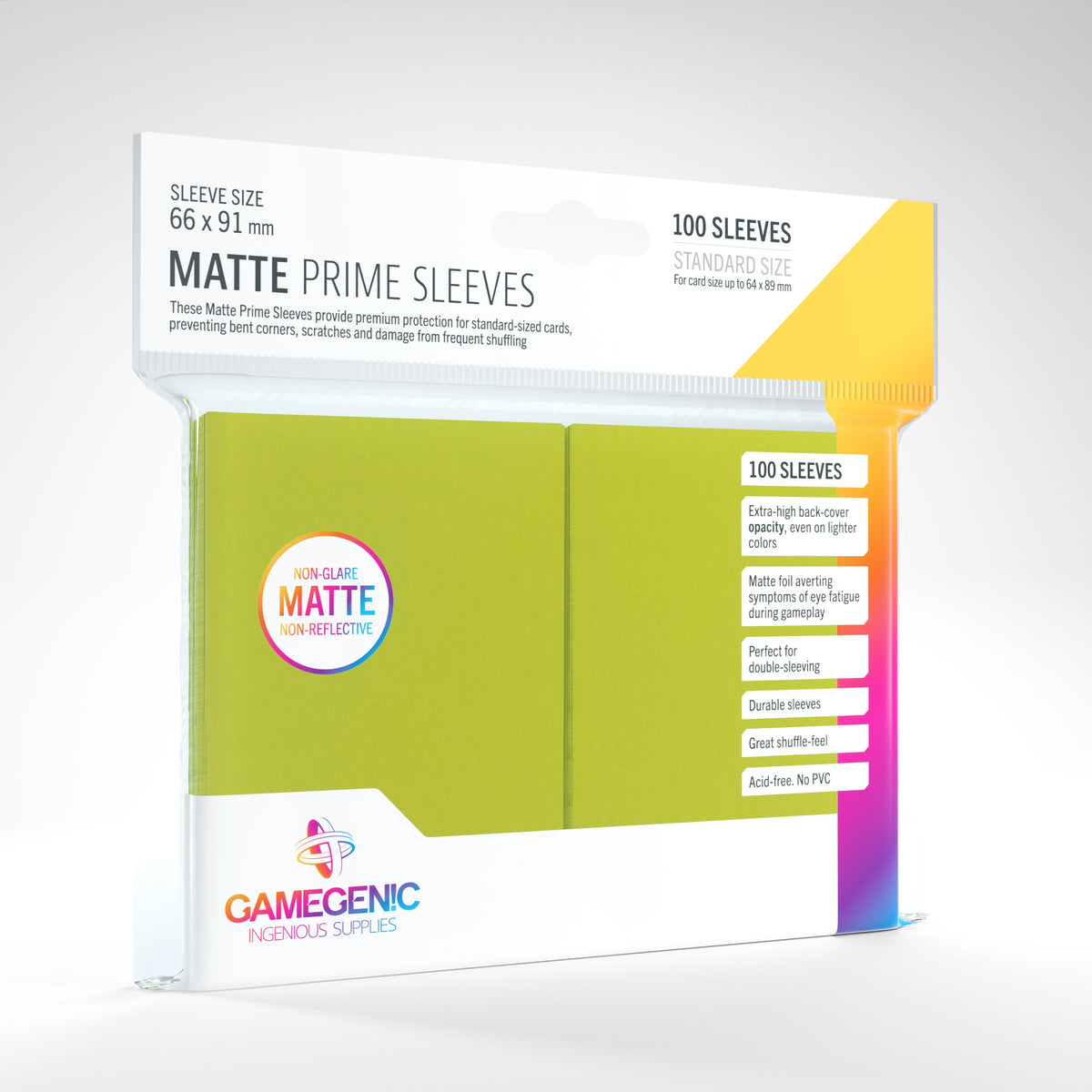 Gamegenic Matte Prime Sleeves - Lime - 66 x 91mm (100 Sleeves) [Colour Code: GREY]