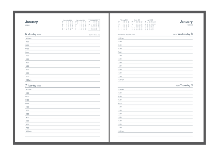 Collins 2025 Calendar Year Diary - Kingsgrove 181 A5 DTP Blue