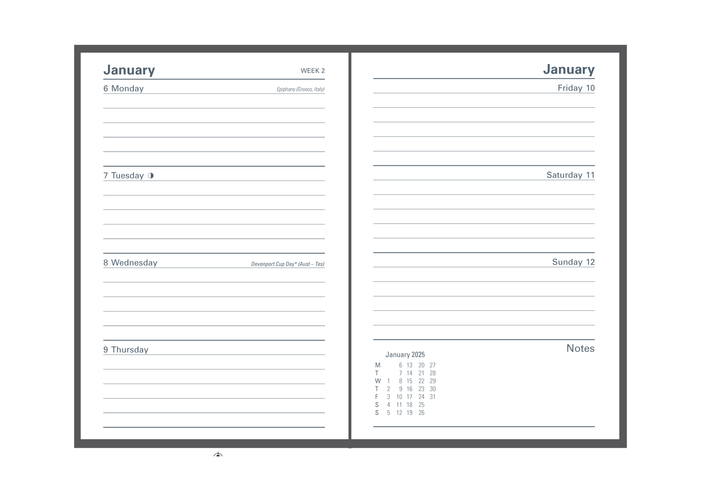 Collins 2025 Calendar Year Diary - Kingsgrove 361 A6 Week to View Blue