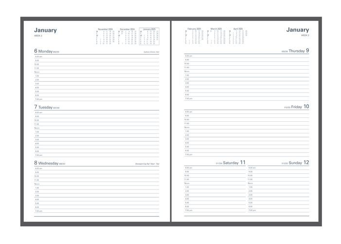 Collins 2025 Calendar Year Diary - Kingsgrove 341 A4 Week to View Blue