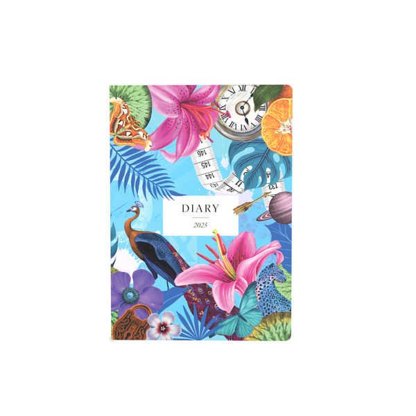 Collins 2025 Calendar Year Diary - Lifestyle Maximalism A5 WTV Blue