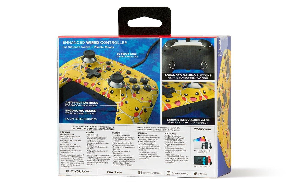 PowerA Enhanced Wired Controller for Nintendo Switch - Pikachu Moods