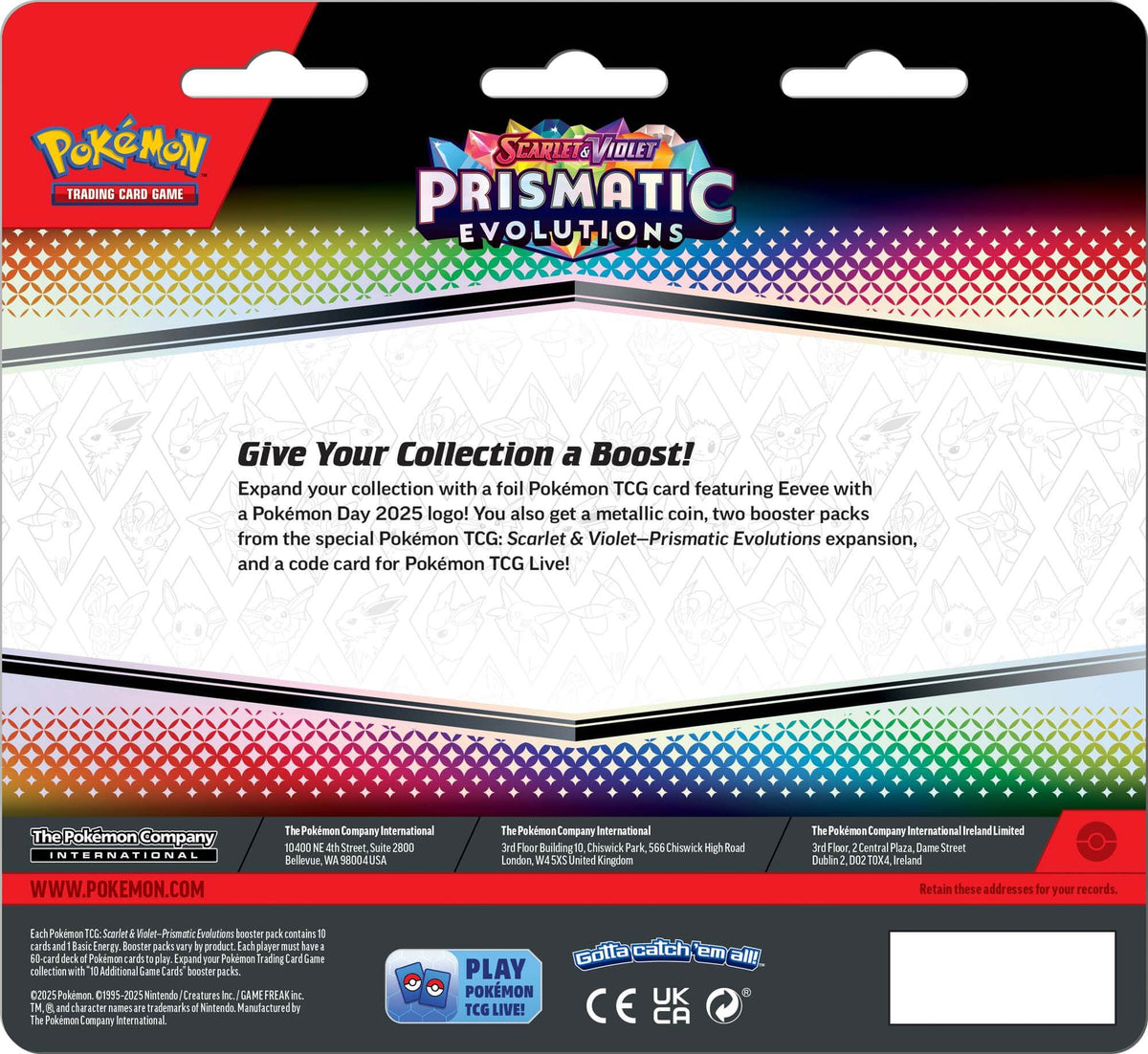 Pokemon TCG: Scarlet &amp; Violet - Prismatic Evolutions Eevee 2-Pack Booster Blister