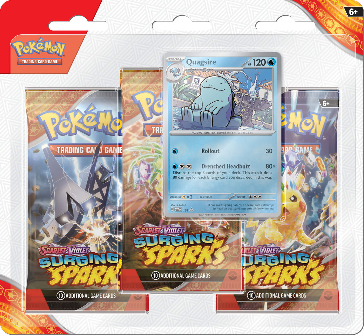 Pokemon TCG: Scarlet &amp; Violet- Surging Sparks (Three Booster Blister Pack)