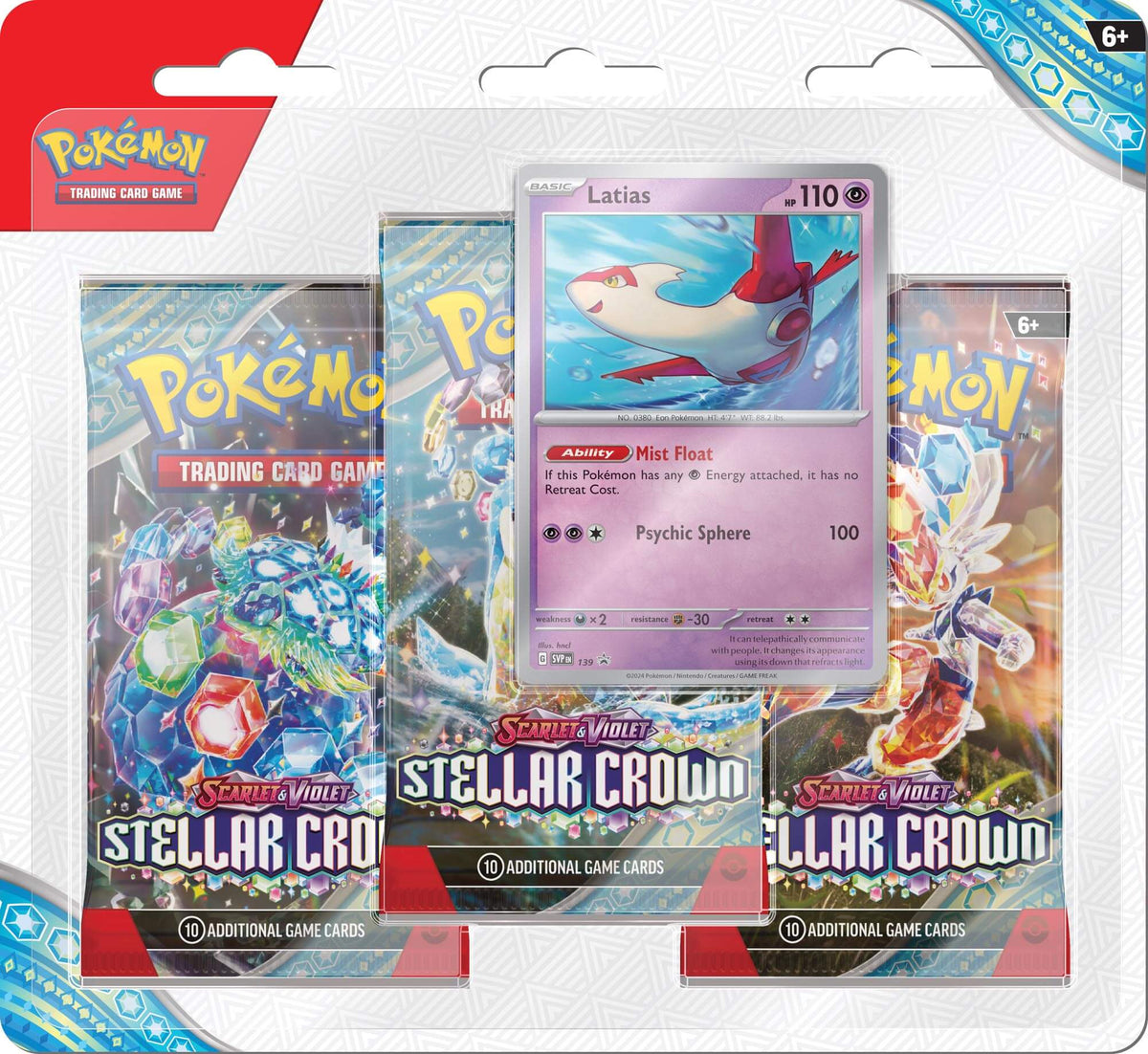 Pokemon TCG: Scarlet &amp; Violet- Stellar Crown (Three Booster Blister Pack)