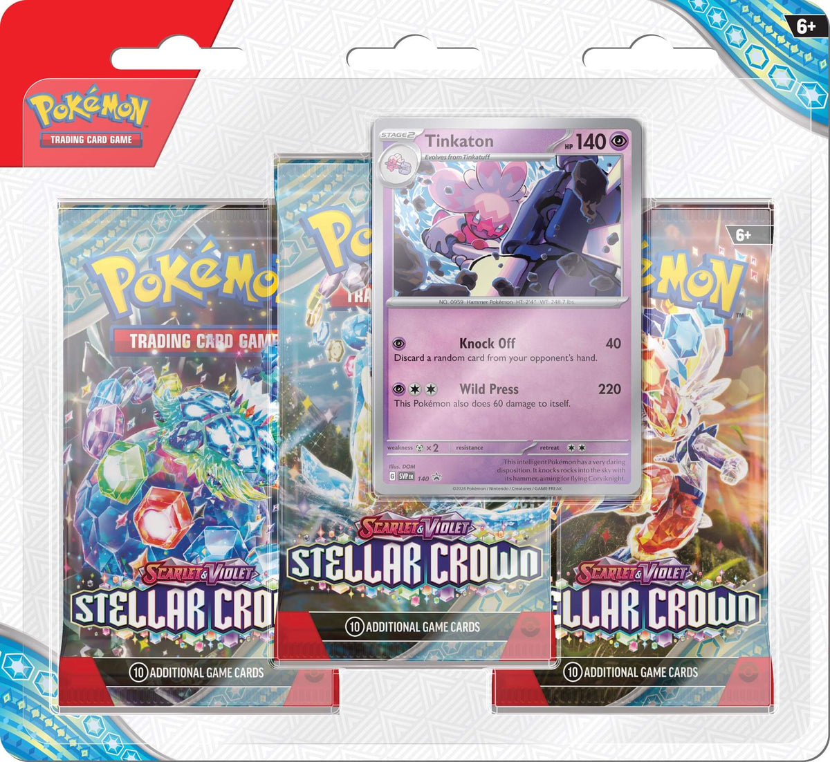 Pokemon TCG: Scarlet &amp; Violet- Stellar Crown (Three Booster Blister Pack)