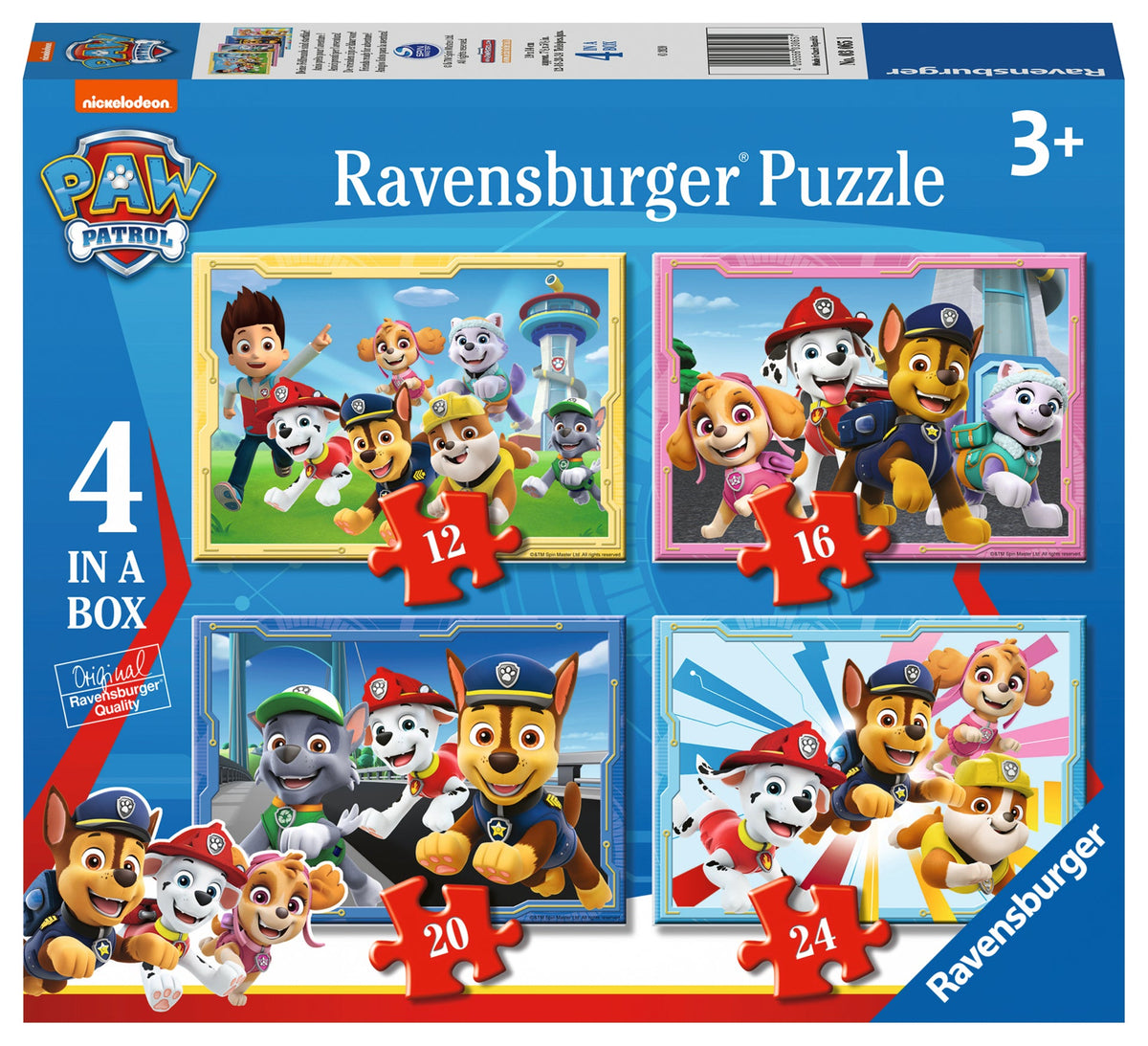 Paw Patrol: Friends ready for adventure! - 4 in a Box 12, 16, 20 & 24pc [Ravensburger Puzzle]