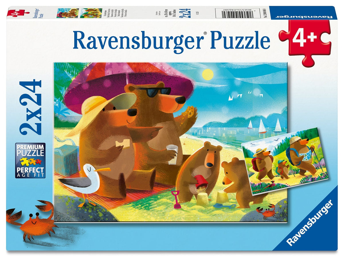 Bear Family Vacations 2x24pc [Ravensburger Puzzle]
