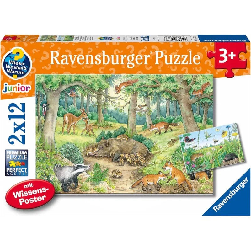 Animals in the Forest &amp; Meadow 2x12pc [Ravensburger Puzzle]