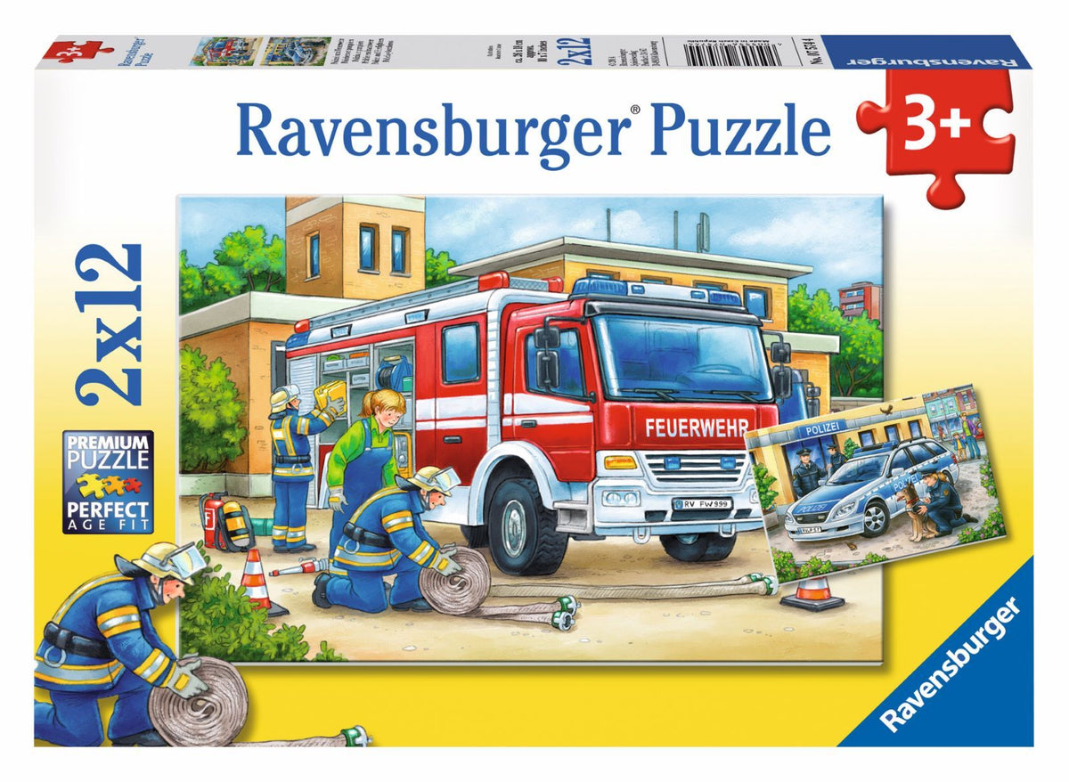 Police &amp; Firefighters 2x12pc [Ravensburger Puzzle]