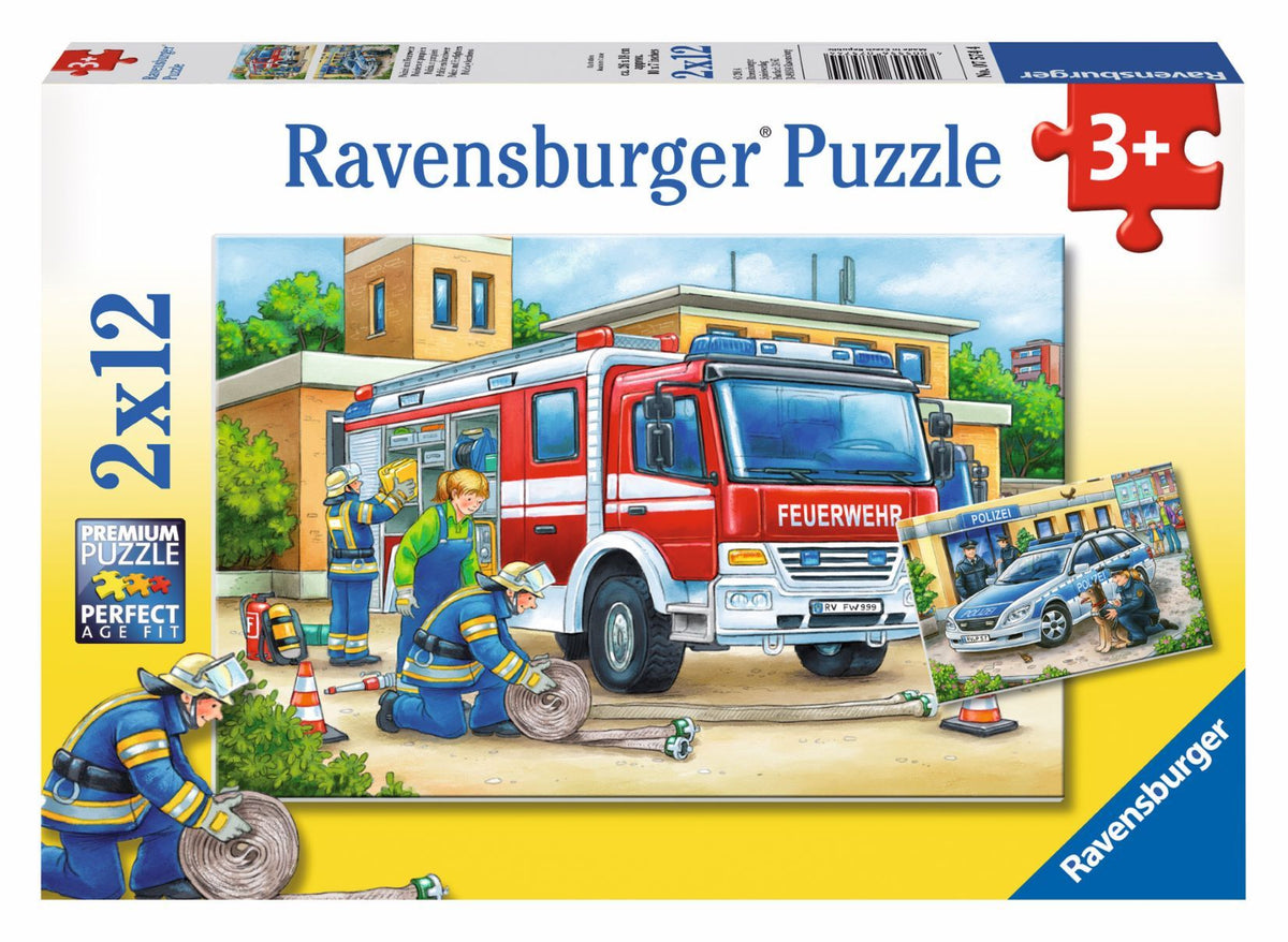 Police And Firefighters Puzzle 2X12pc (Ravensburger Puzzle)