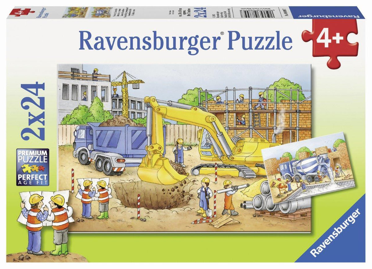 Construction Site Puzzle 2x12pc [Ravensburger Puzzle]