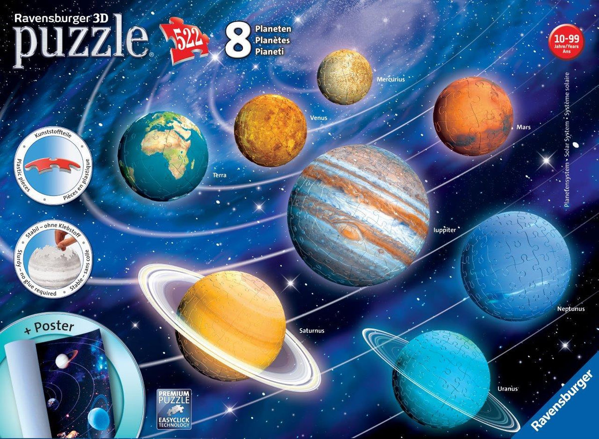 Solar System 8 Planets 3D 522pc [Ravensburger Puzzle]