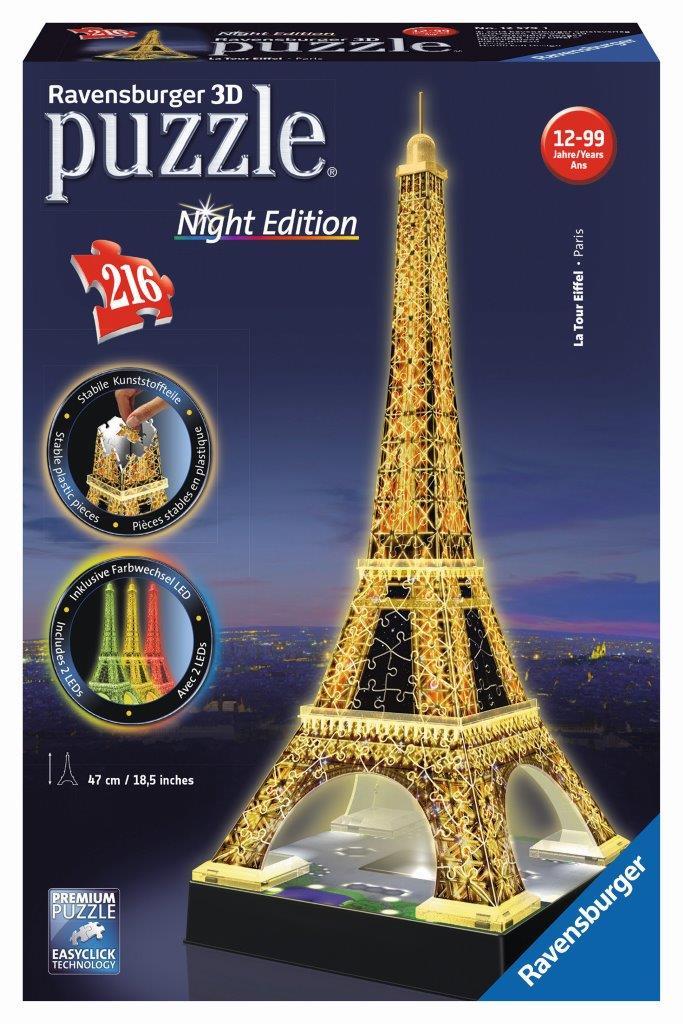Eiffel Tower At Night 3D 216pc [Ravensburger Puzzle]