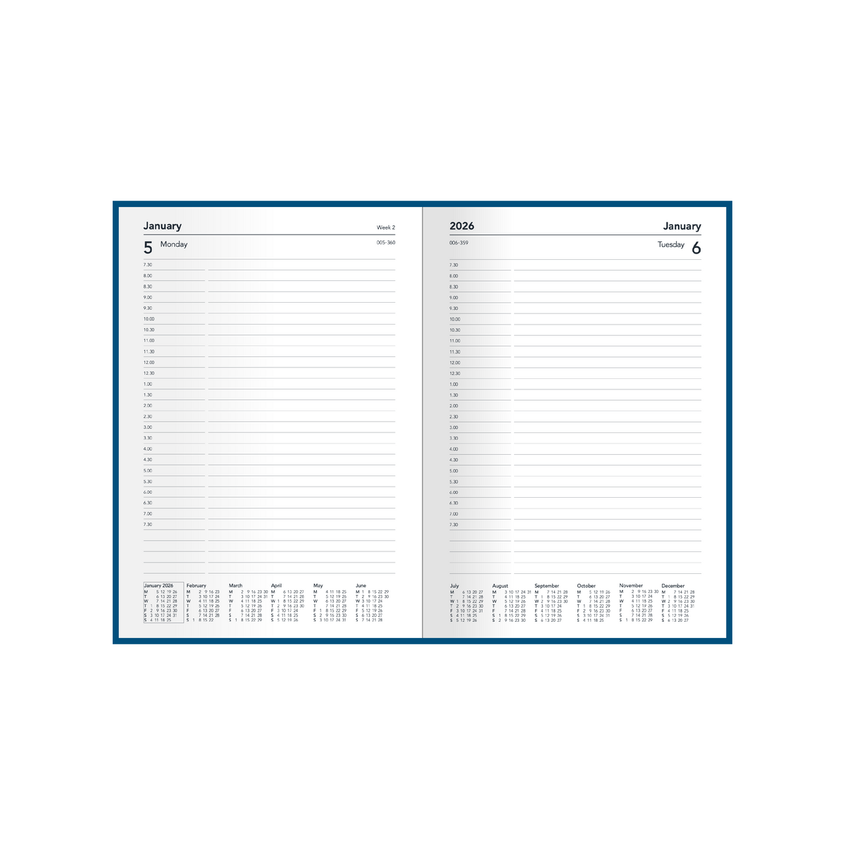 Collins 2026 Calendar Year Diary - Silhouette S5100 A5 DTP Navy