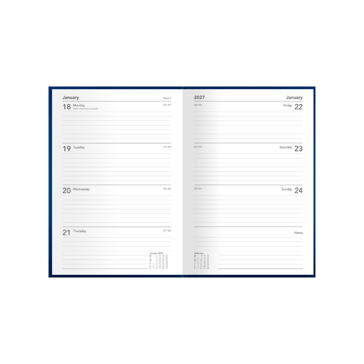 Collins 2027 Calendar Year Diary - Silhouette S5700 A5 WTV Purple
