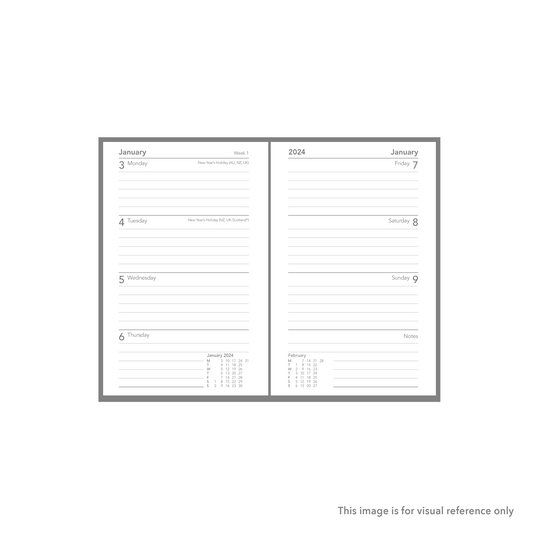 Collins 2024 Calendar Year Diary - Silhouette S6700 B7R Week to View Maroon
