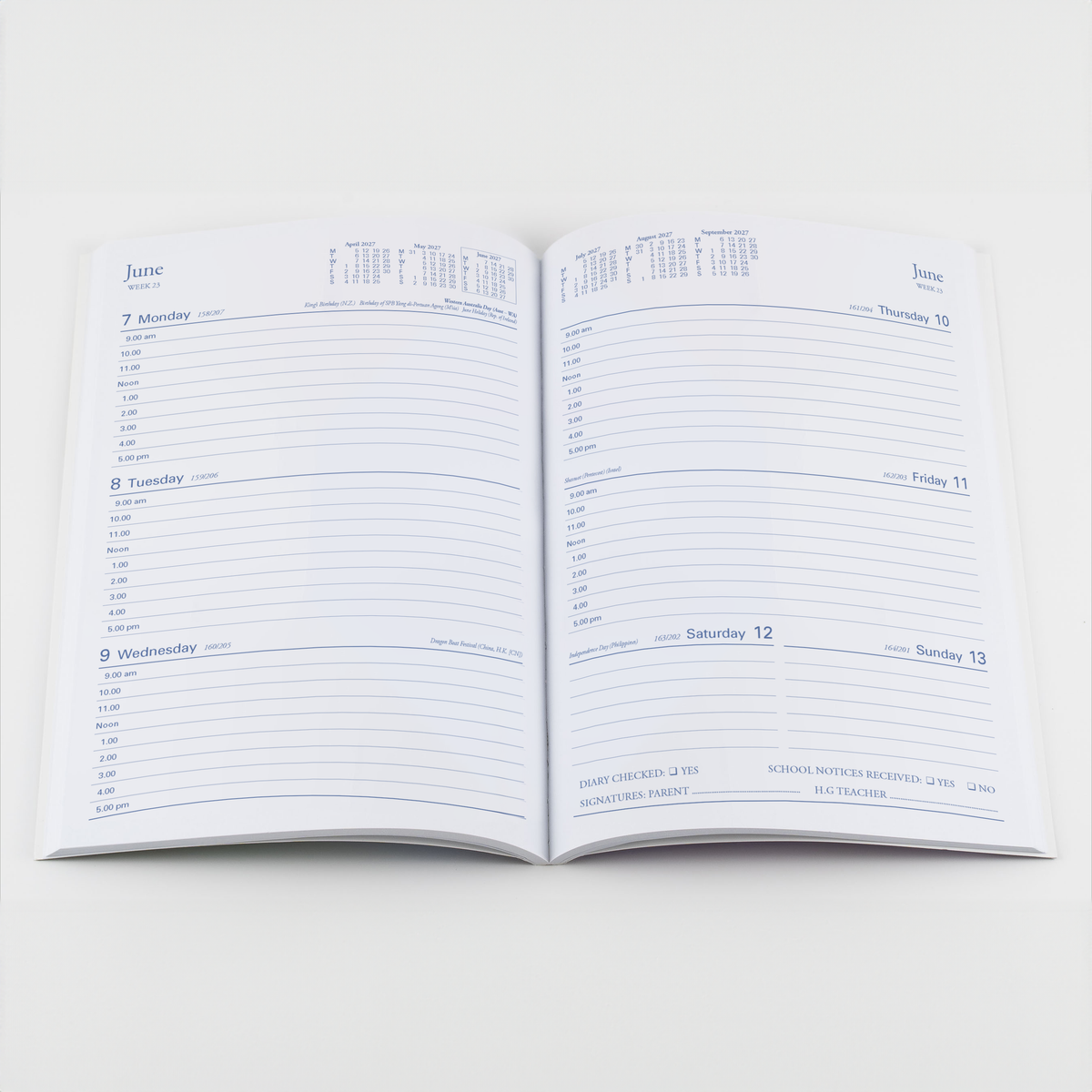 Collins 2027 Calander Year Diary - Student Perfect Bound SC37 A5 WTV Geo Triangle