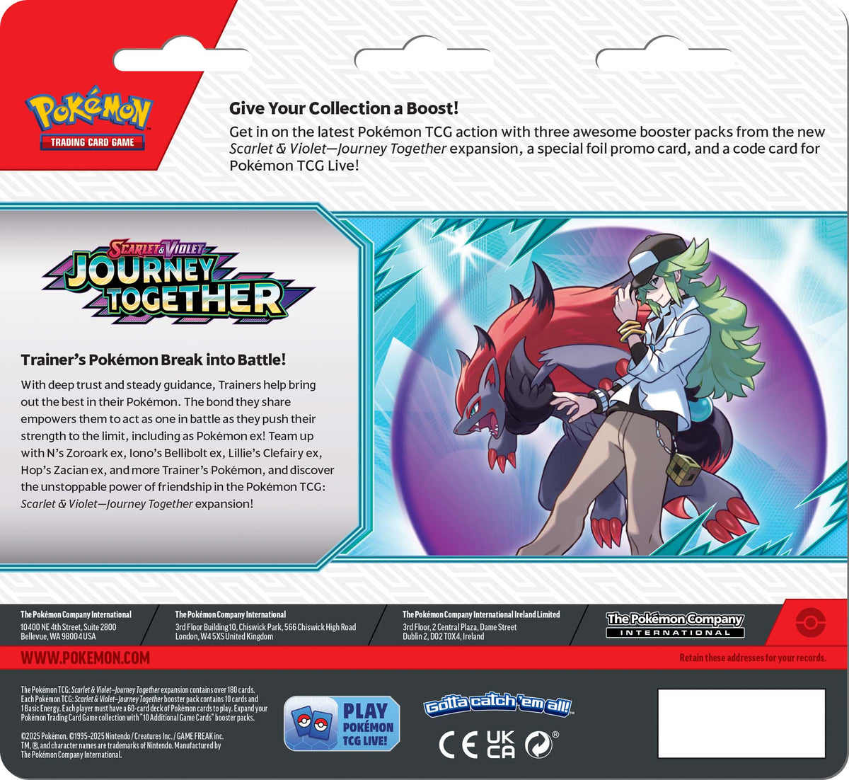 Pokemon TCG: Scarlet &amp; Violet- Journey Together (Three Booster Blister Pack)