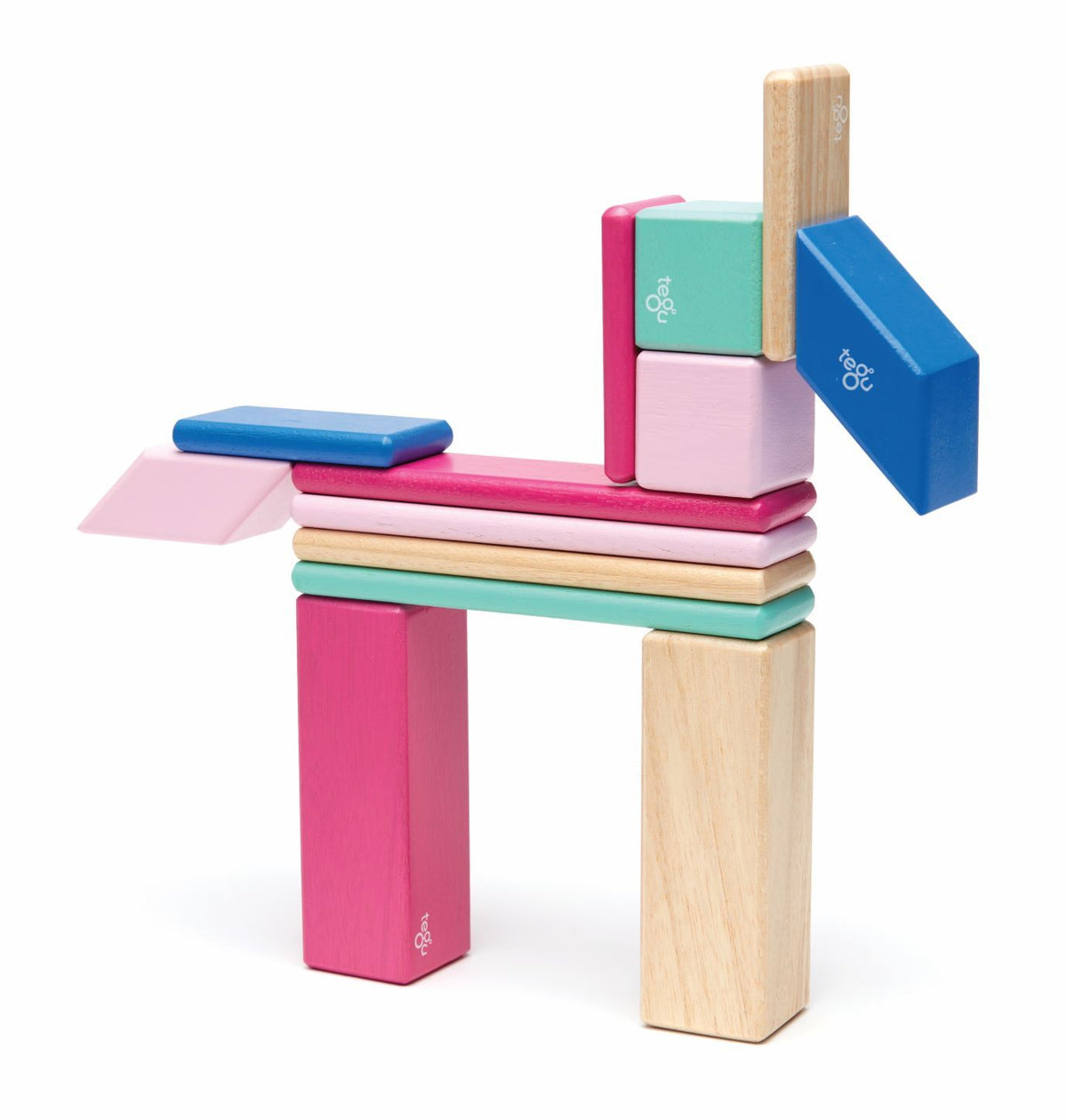 Tegu - Magnetic Wooden Blocks 14pc - Blossom