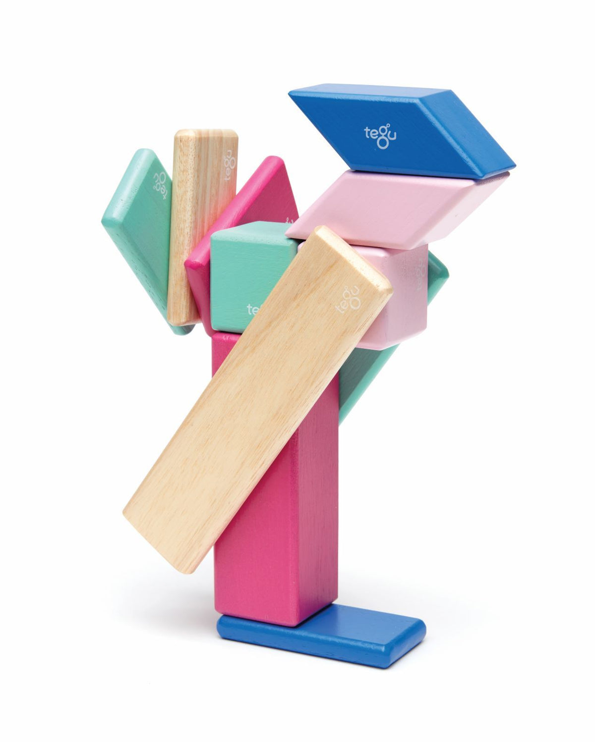 Tegu - Magnetic Wooden Blocks 14pc - Blossom