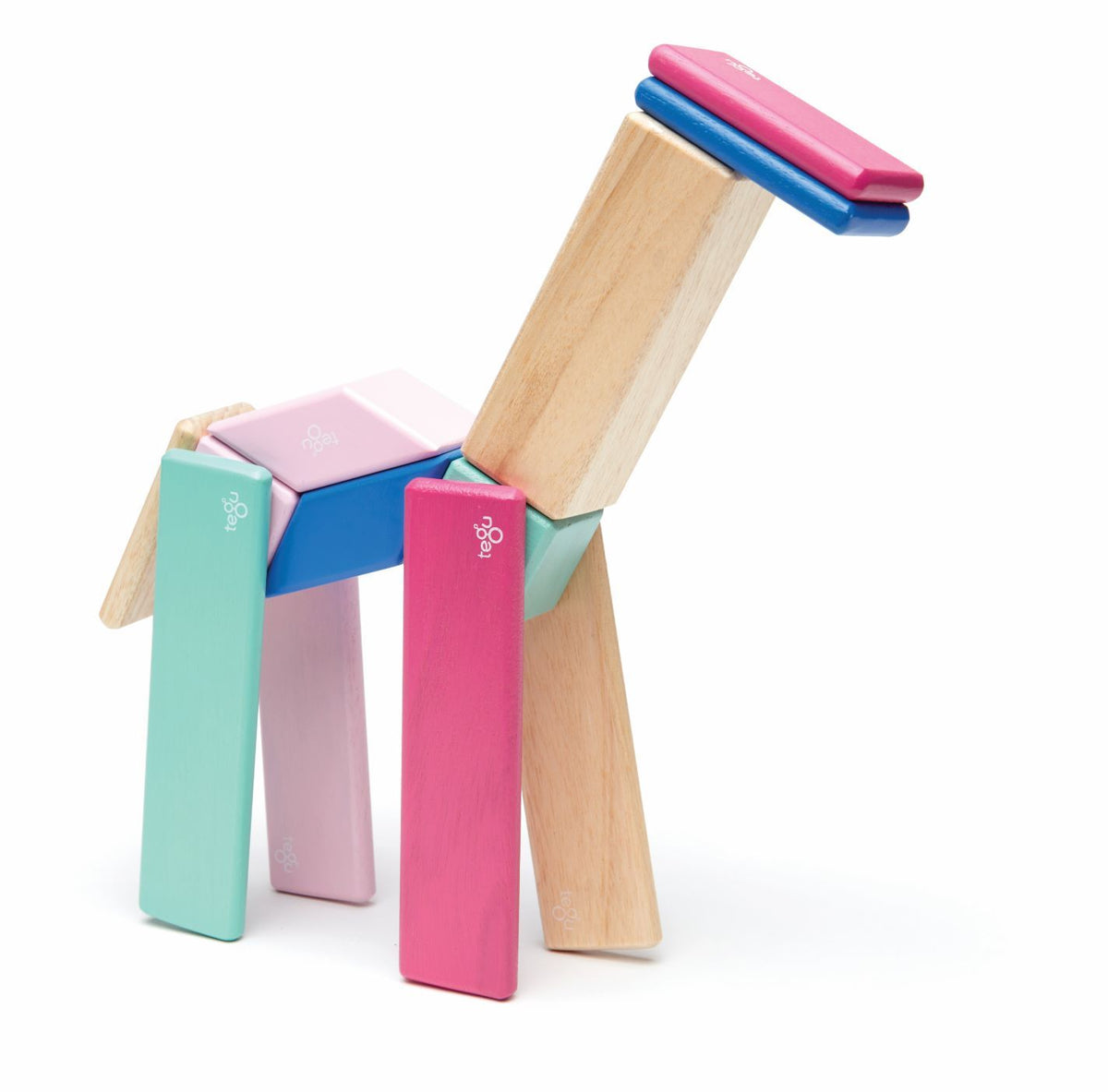 Tegu - Magnetic Wooden Blocks 14pc - Blossom