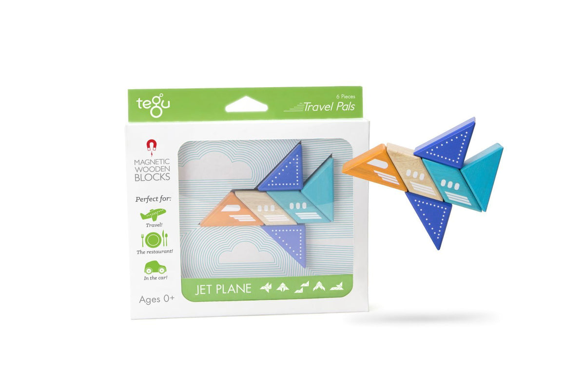 Tegu Magnetic Wooden Blocks - Travel Pals - Jetplane