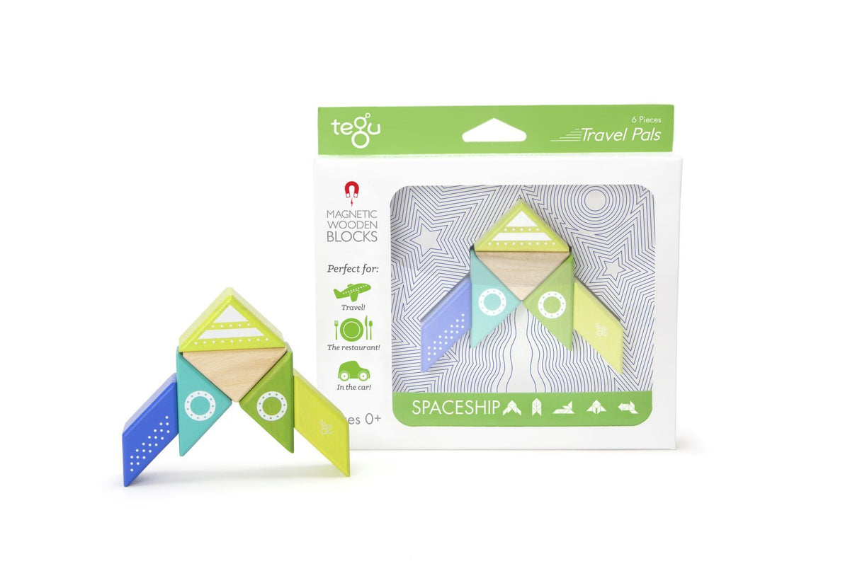 Tegu Magnetic Wooden Blocks - Travel Pals - Spaceship