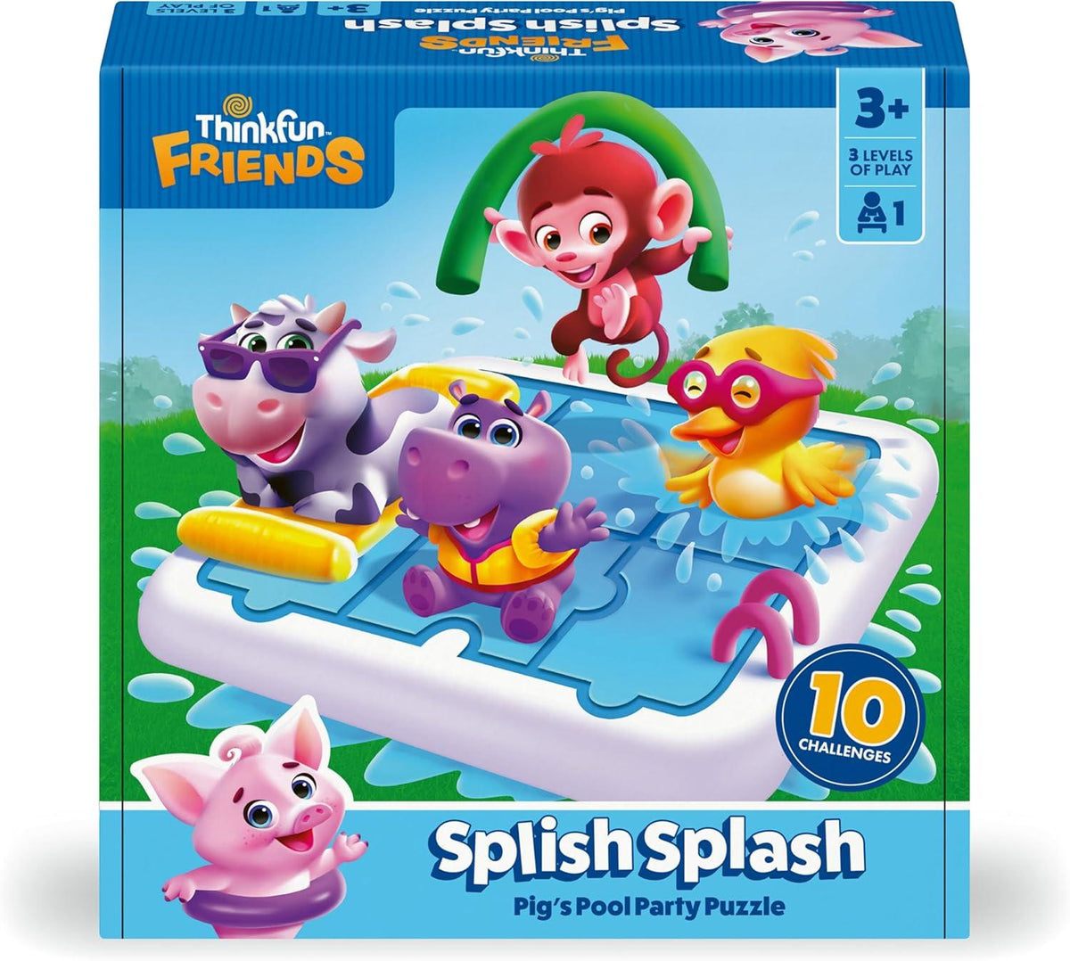 ThinkFun Friends: Splish Splash - Pig's Pool Party Puzzle