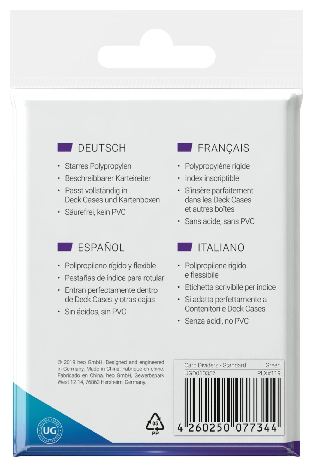 Ultimate Guard Card Dividers - Green - Standard-Size (10)