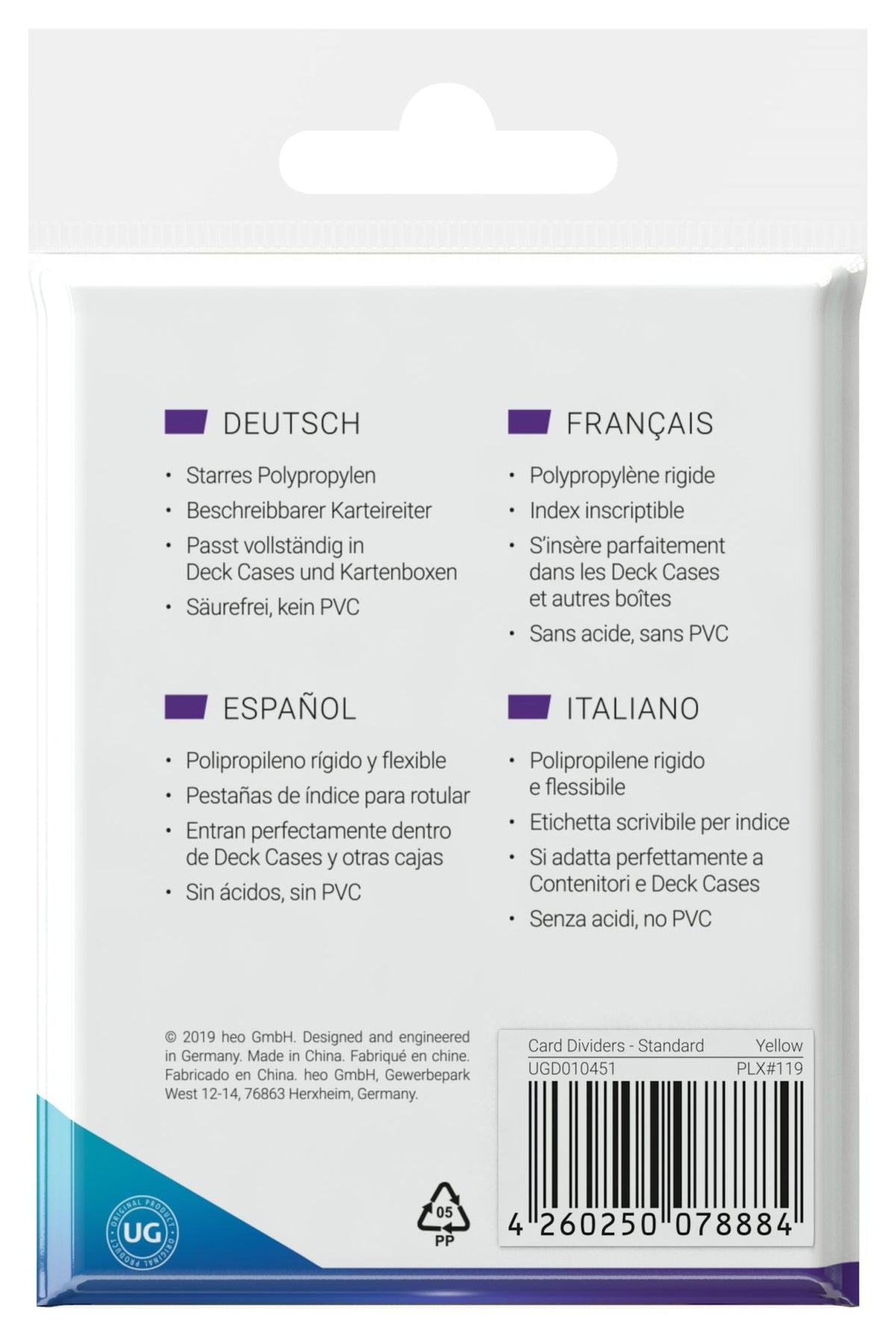 Ultimate Guard Card Dividers - Yellow - Standard-Size (10)