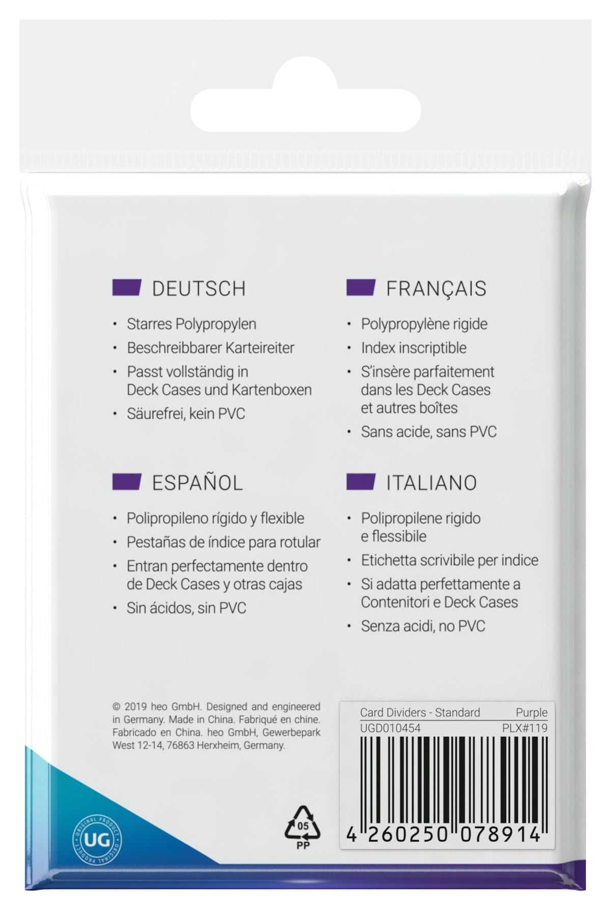 Ultimate Guard Card Dividers - Purple - Standard-Size (10)