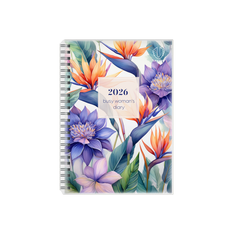 Upward 2026 Calendar Year Diary - Busy Woman's 4404 A5 WTV Birds of Paradise A5