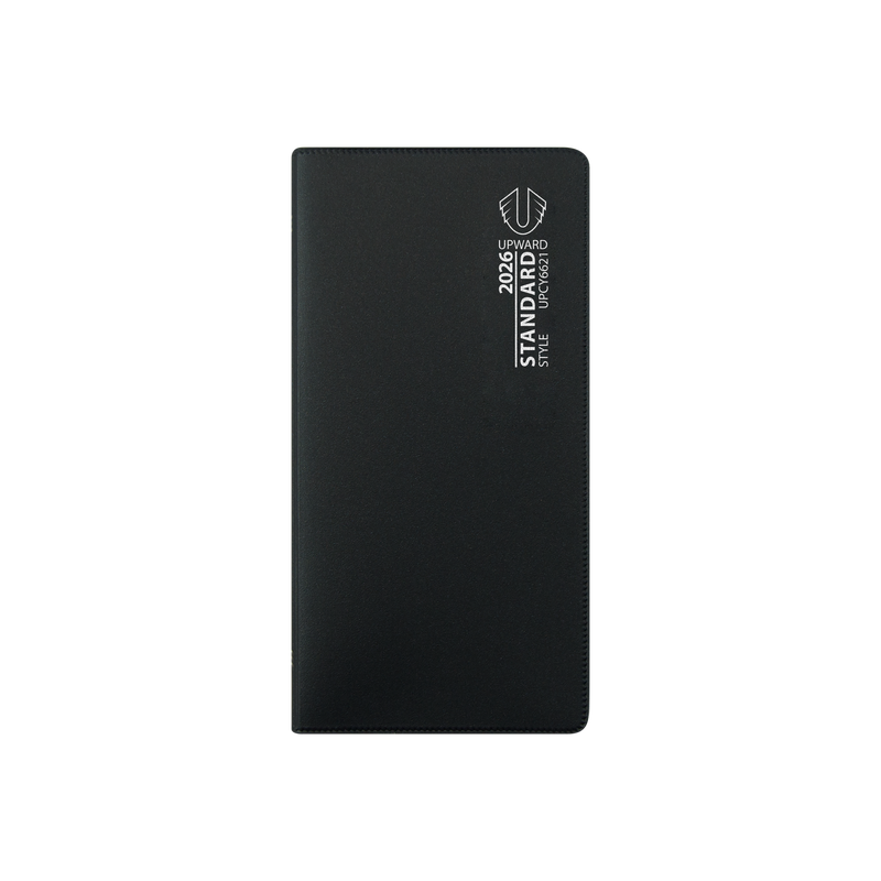 Upward Diary 2026 Pocket A6/A7 6621 Standard PVC Cover 2WTV BLACK