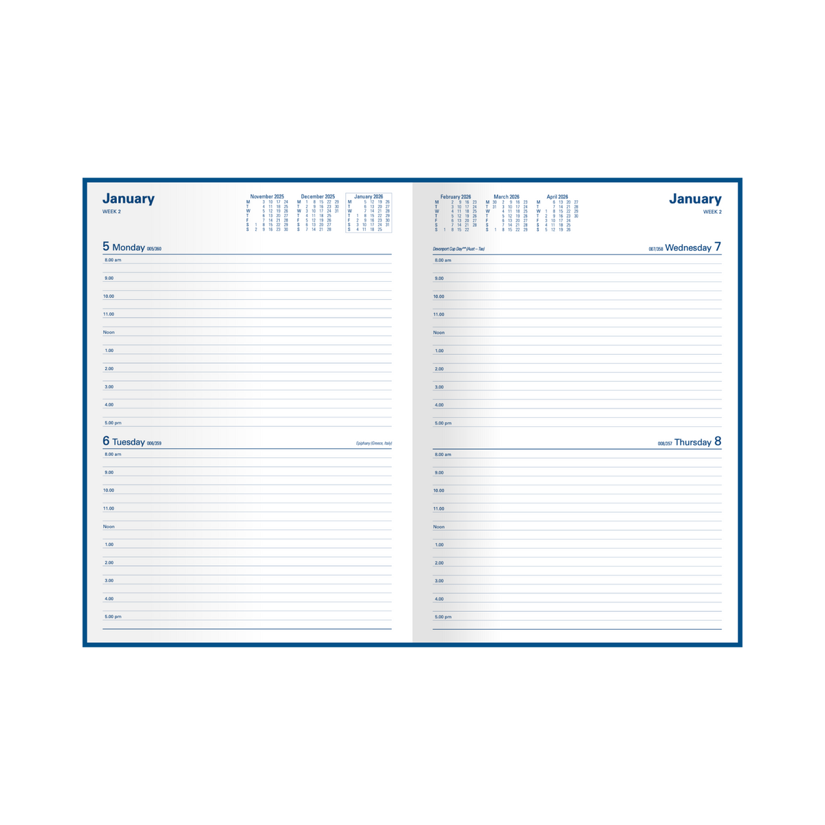 Collins 2026 Calendar Year Diary - Kingsgrove 241 A4 2-DTP Blue