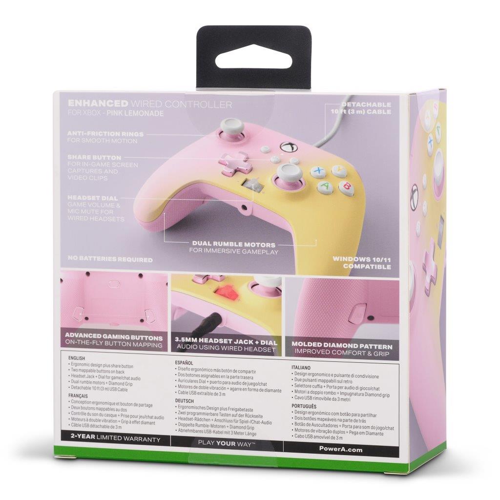 PowerA Enhanced Wired Controller for Xbox Series X|S - Pink Lemonade