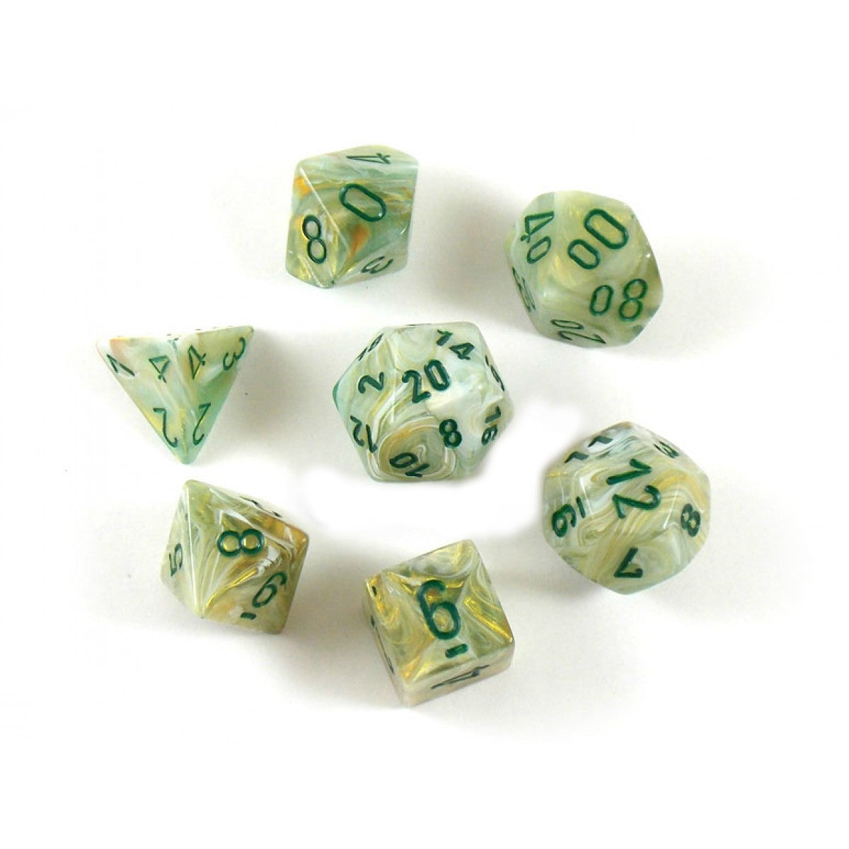 CHX 27409 Marble Green/dark green (Polyhedral 7-Die Set)