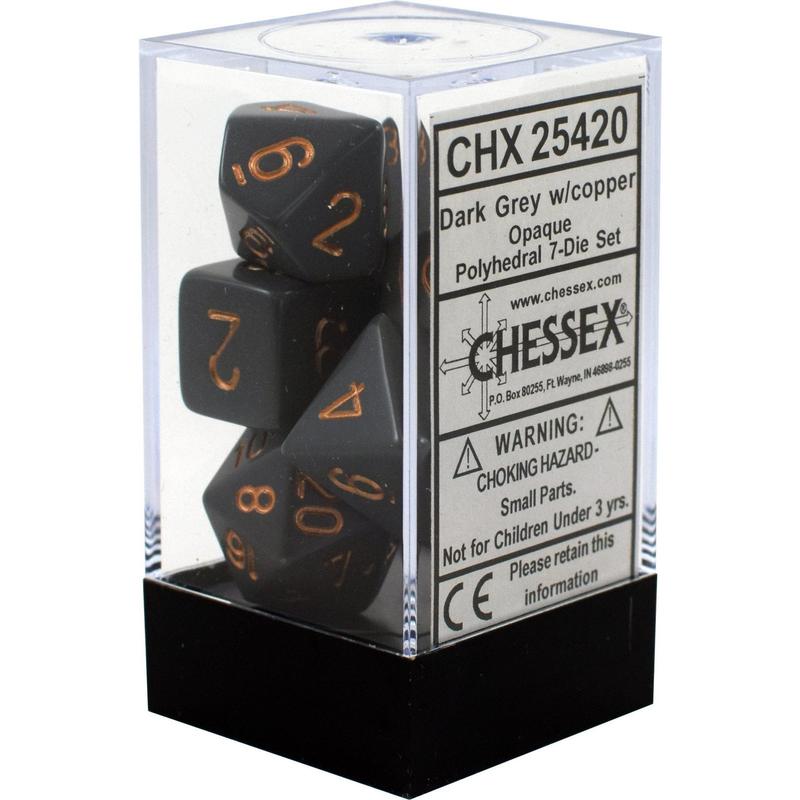 CHX 25420 Opaque Dark Grey/copper (Polyhedral 7-Die Set)