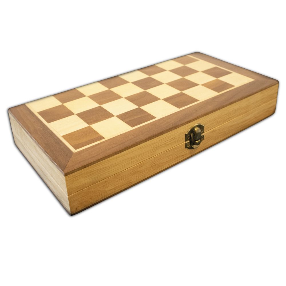 Chess / Checkers / Backgammon - 30cm Wooden Folding Set [LPG Classics]