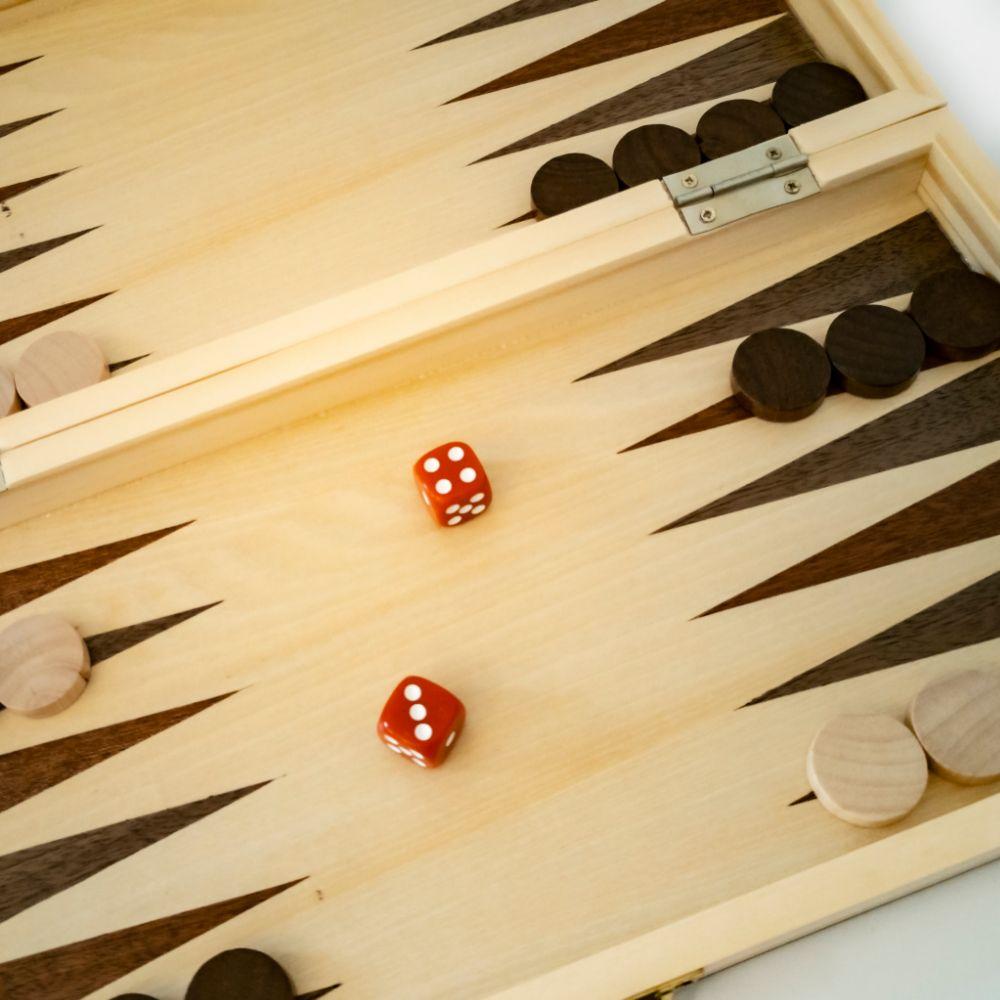 Chess / Checkers / Backgammon - 35cm Wooden Folding Set [LPG Classics]