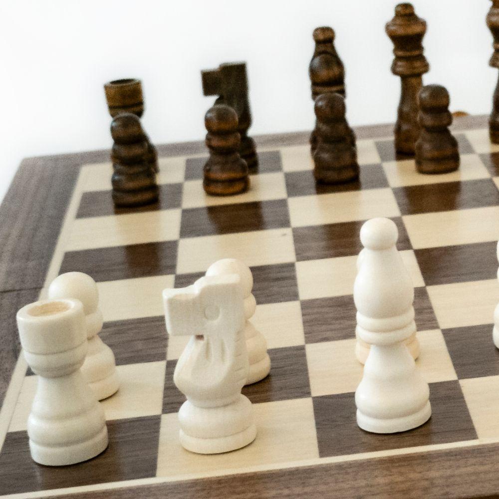 Chess / Checkers / Backgammon - 35cm Wooden Folding Set [LPG Classics]