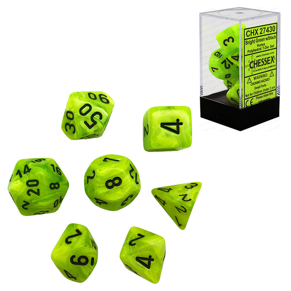 CHX 27430 Vortex Bright Green/black (Polyhedral 7-Die Set)