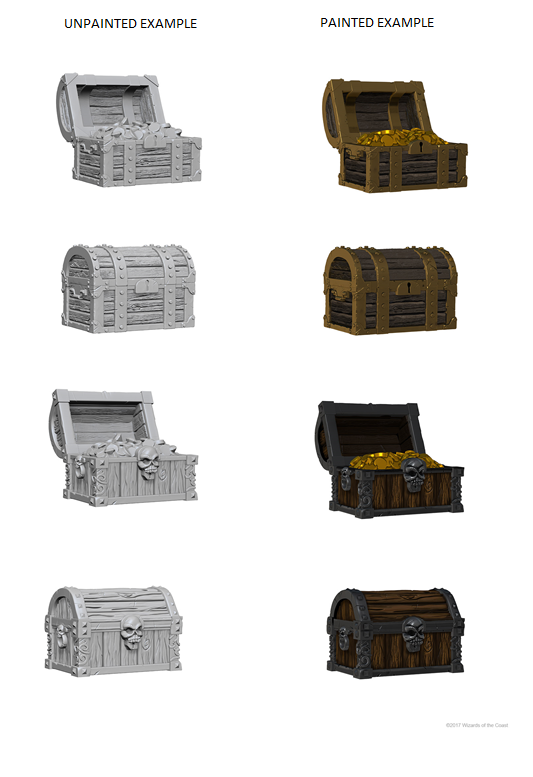 D&amp;D - Treasure Chests (Wizkids Deep Cuts Unpainted Miniatures)