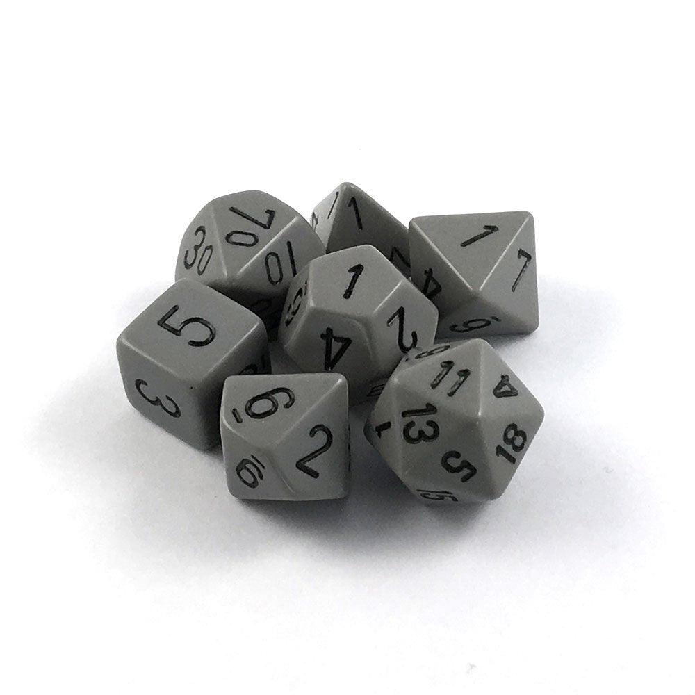 CHX 25410 Opaque Polyhedral Dark Grey/black 7-Die Set