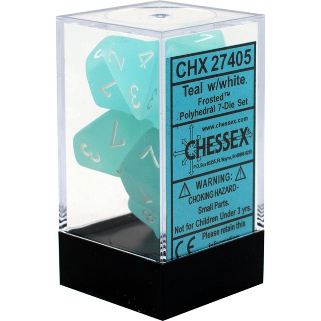 CHX 27405 Frosted Teal/white (Polyhedral 7-Die Set)