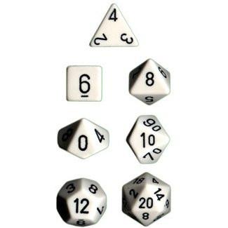 CHX 25401 Opaque Polyhedral White/black 7-Die Set