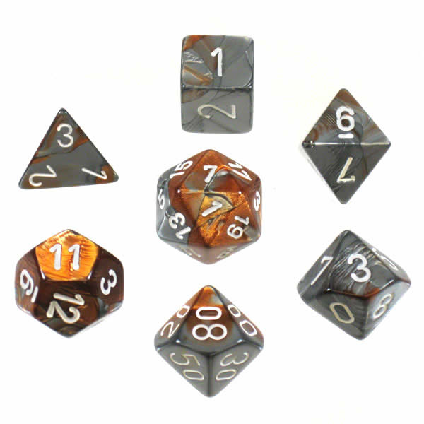 CHX 26424 Gemini Copper-Steel/white (Polyhedral 7-Die Set)