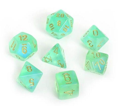 CHX27425 Borealis #2 Light Green/Gold RPG 7-Dice Set