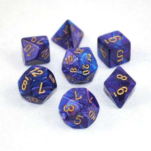 CHX 27497 Lustrous Purple/gold (Polyhedral 7-Die Set)