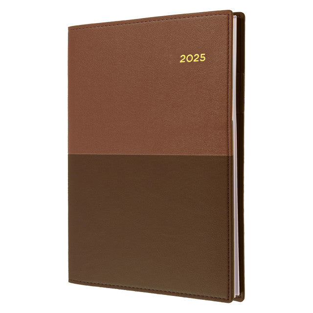 Collins 2025 Calendar Year Diary - Vanessa 365 Spiral A6 WTV Tan